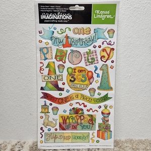 Creative Imaginations Renae Lindgren Baby 1st Birthday Scrapbook Stickers
